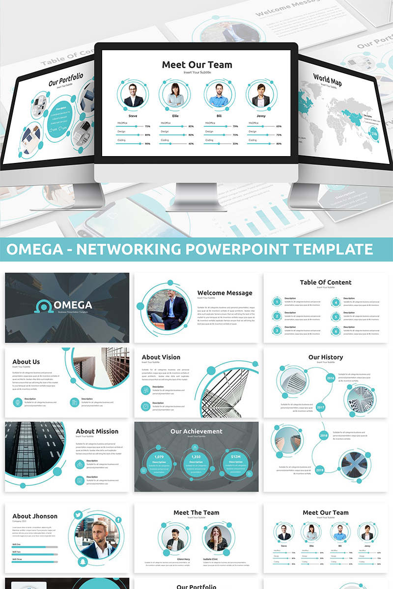 Omega - Networking PowerPoint template