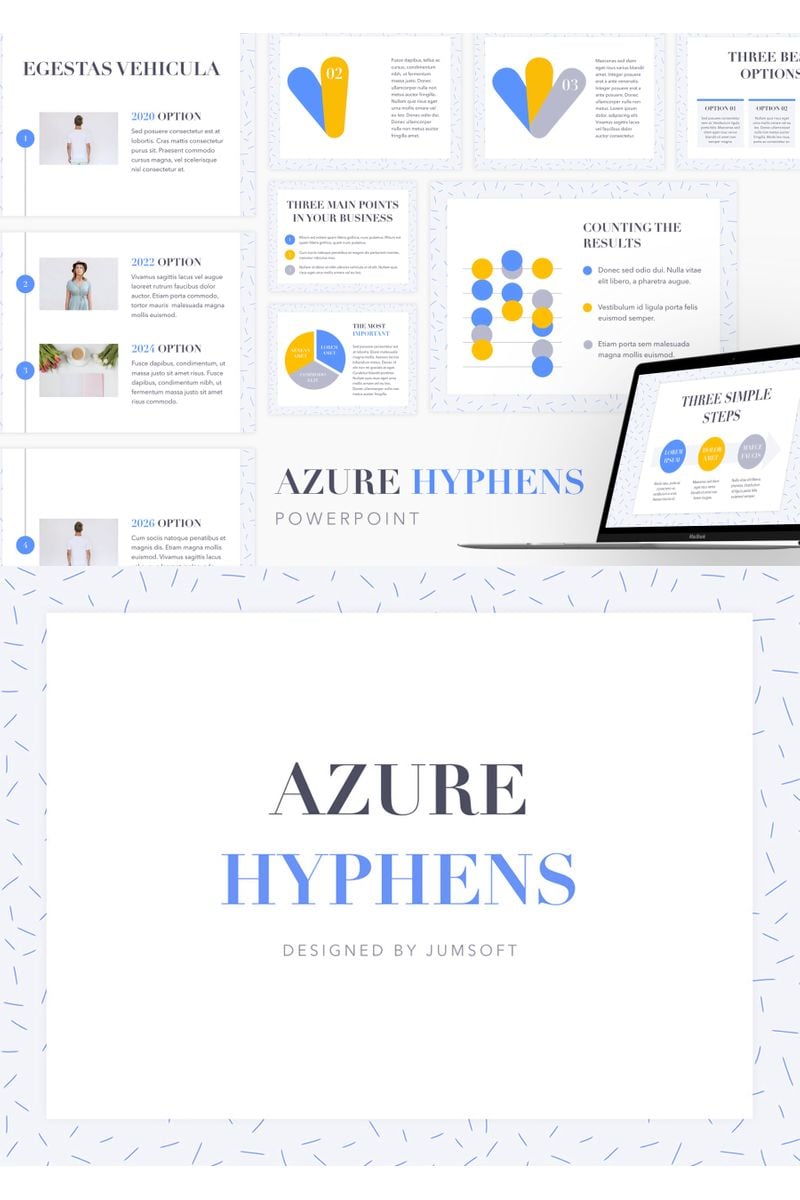 Azure Hyphens PowerPoint template