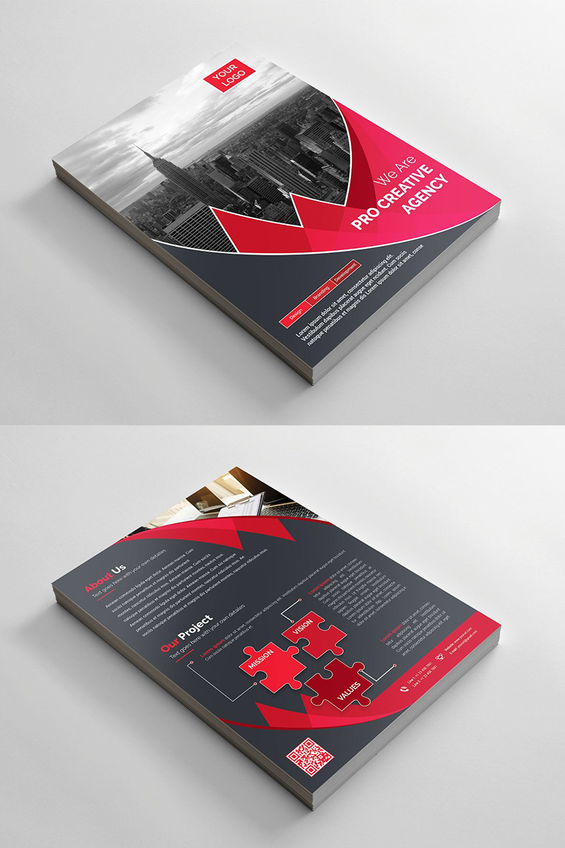 Curvy Both Side Flyer - Corporate Identity Template