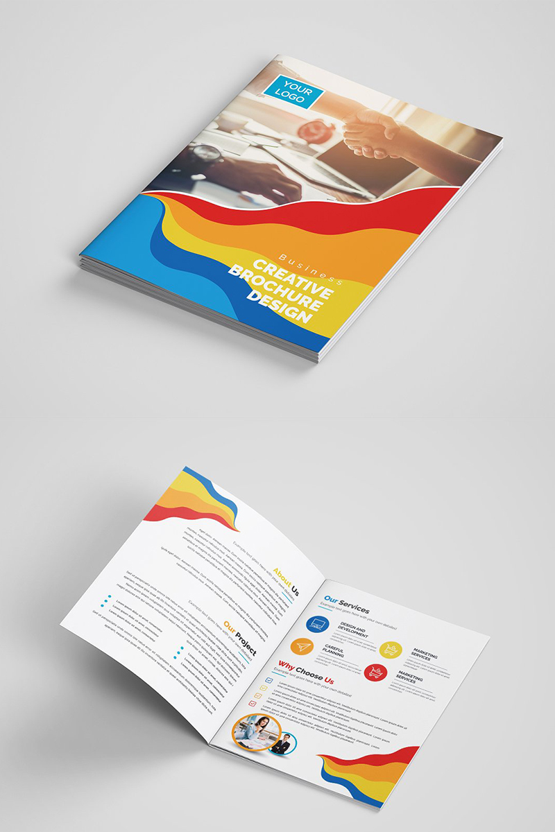 Colorful Bifold Brochure Design Template