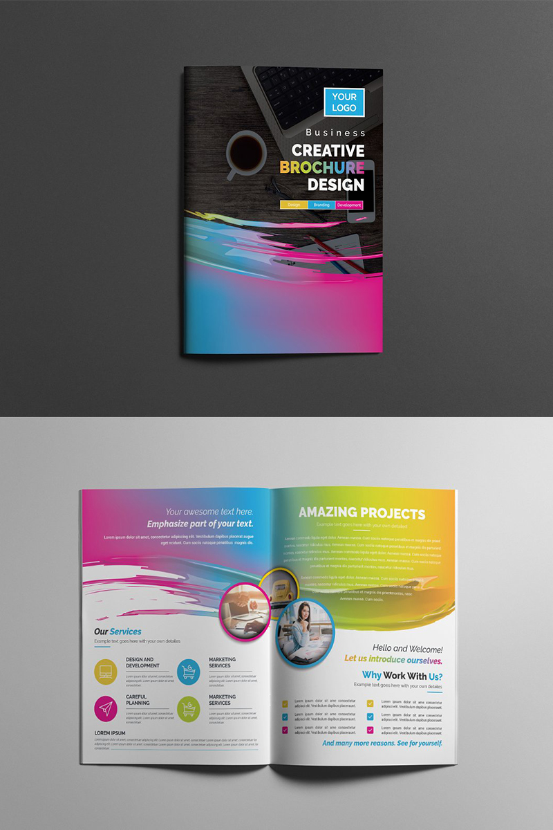 Abstract Bifold Brochure - Corporate Identity Template