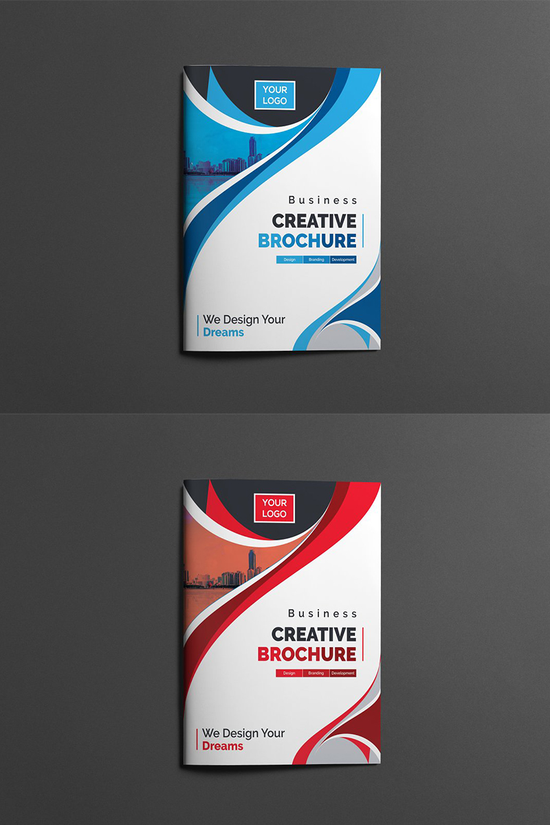 Curvy Modern Bifold Brochure - Corporate Identity Template