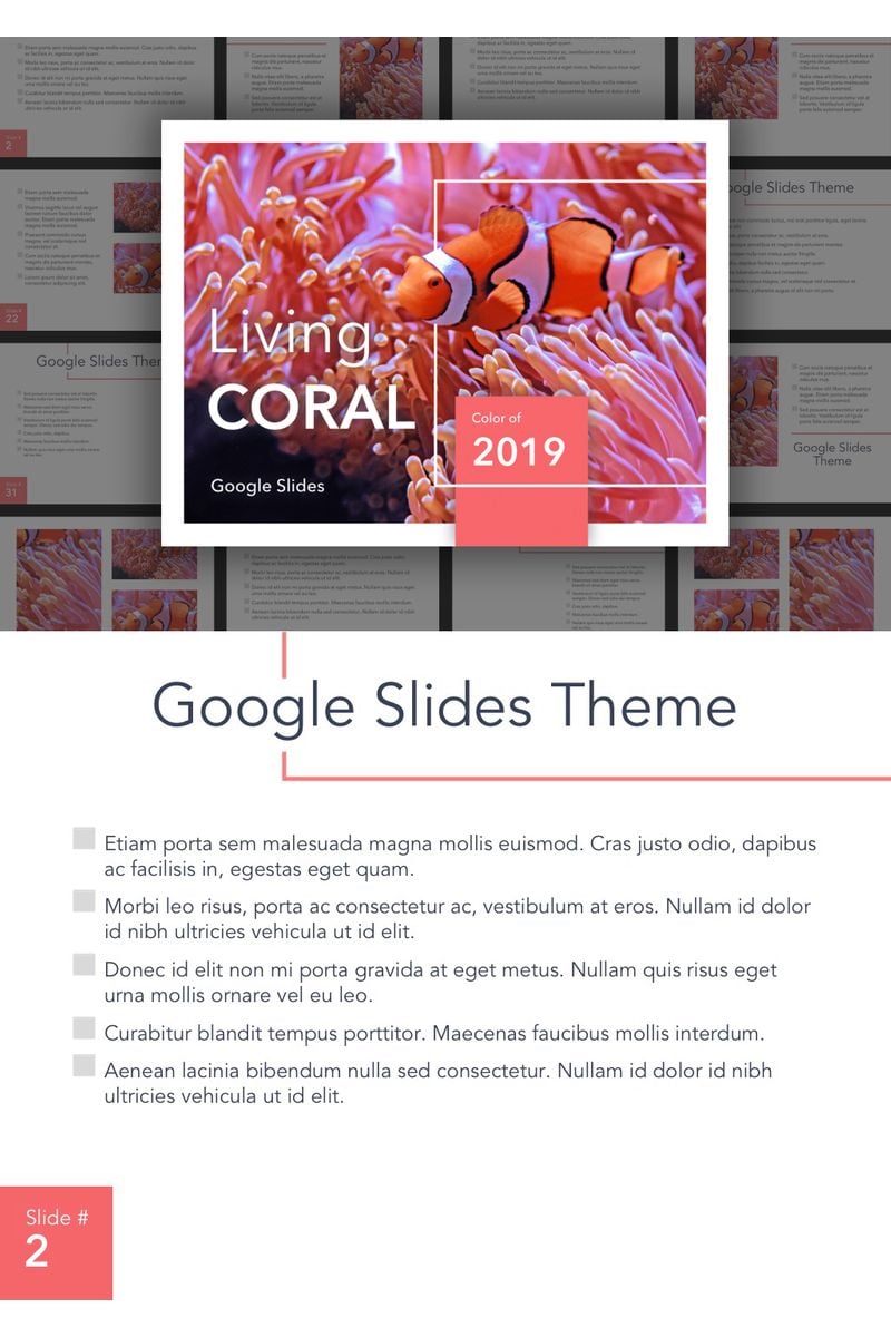 Living Coral Google Slides