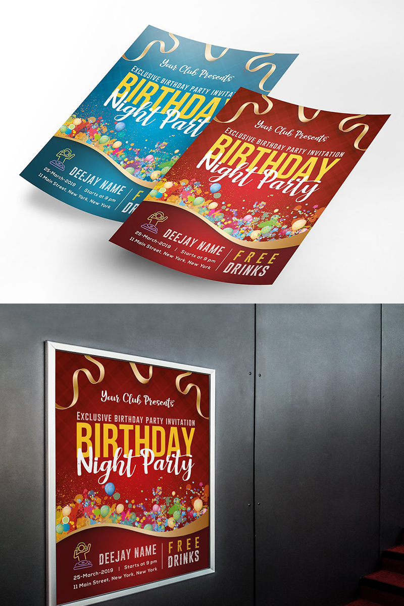 Birthday Party Flyer Poster - Corporate Identity Template
