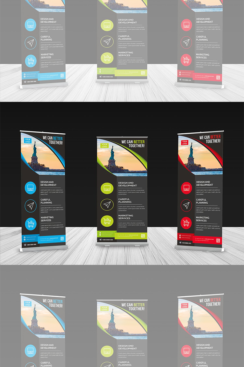 Curvy Modern Roll-up Banner - Corporate Identity Template