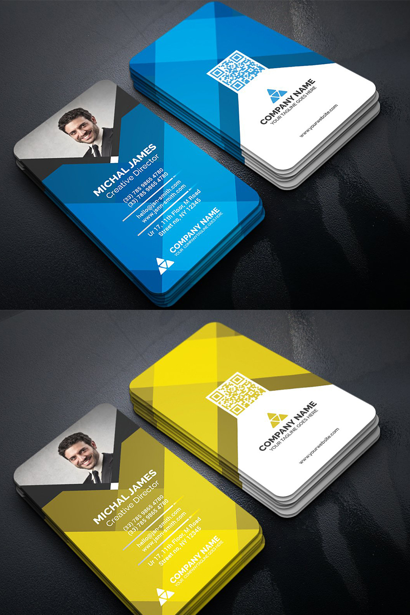 Colorful Geometric Business Card - Corporate Identity Template