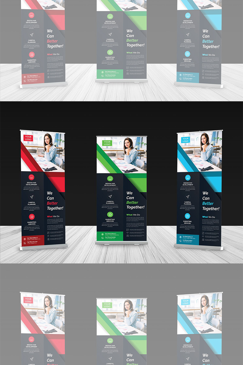 Geometric Roll-up Banner - Corporate Identity Template