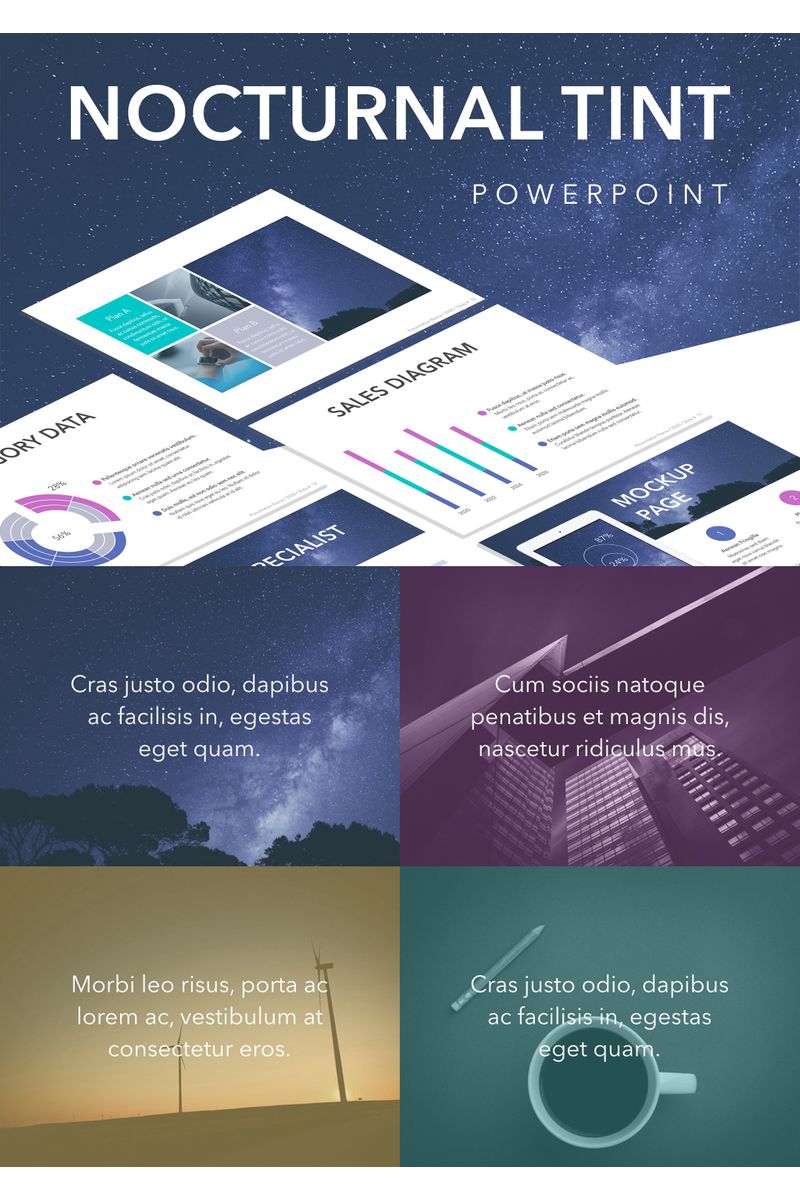 Nocturnal Tint PowerPoint template