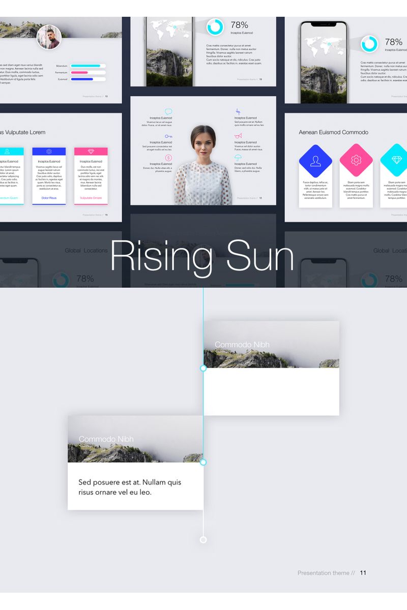 Rising Sun PowerPoint template