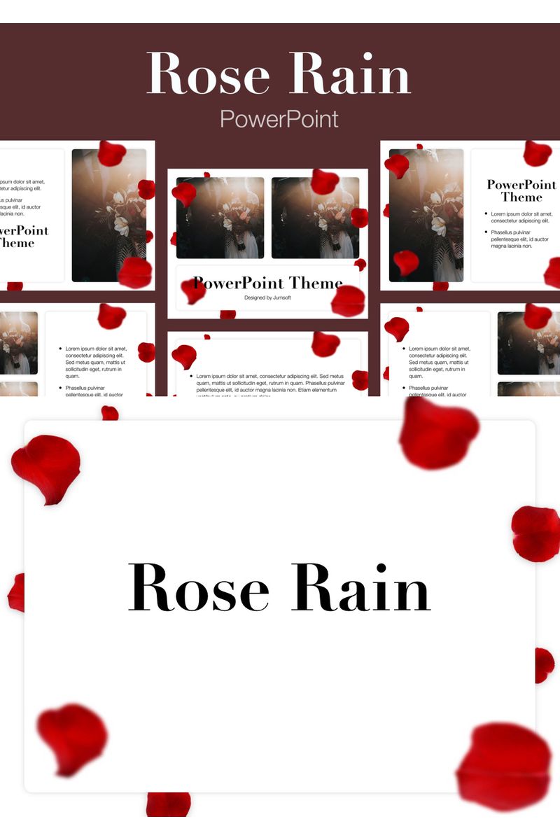 Rose Rain PowerPoint template