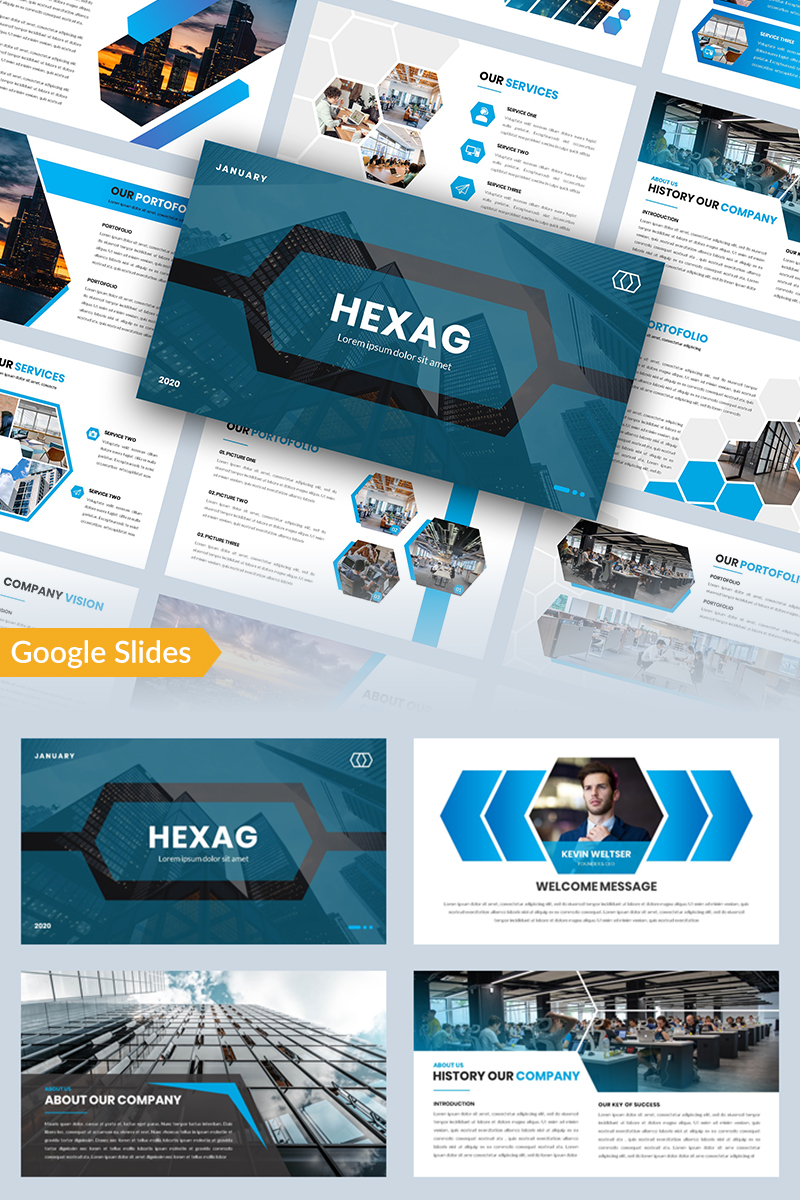 Hexag - Bussines Google Slides