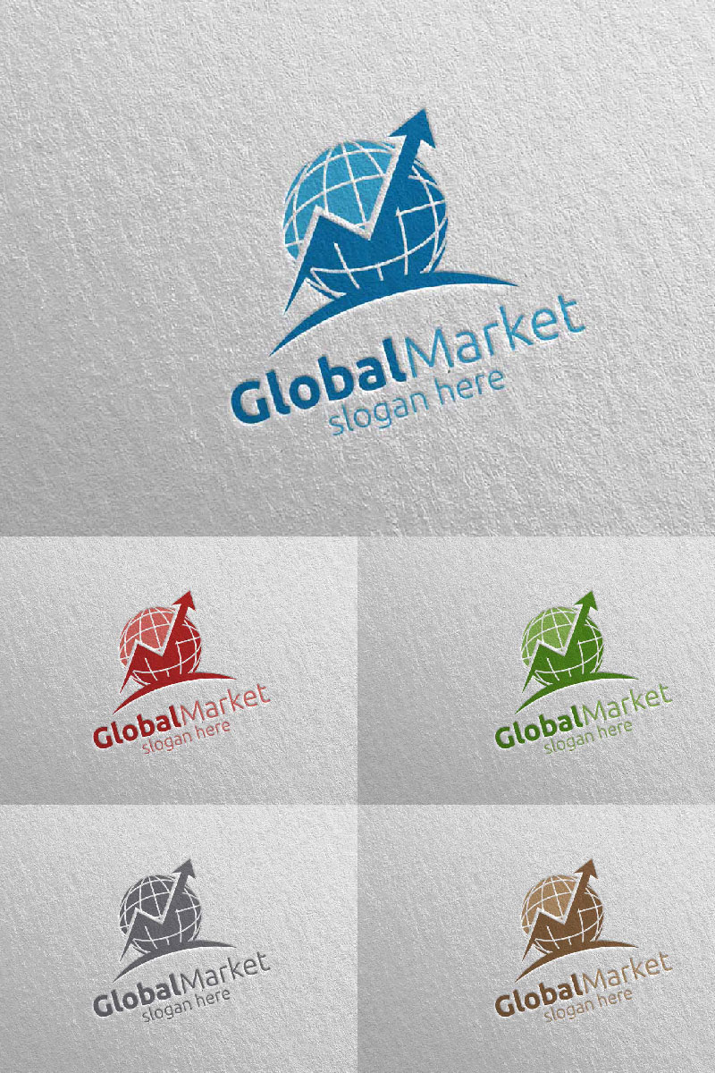 Global Marketing Financial Advisor Design Icon 10 Logo Template