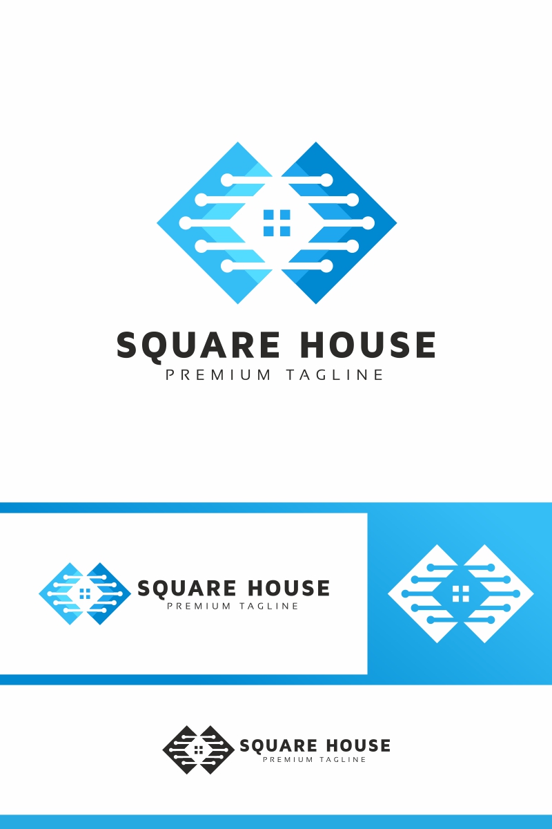 Square House Logo Template