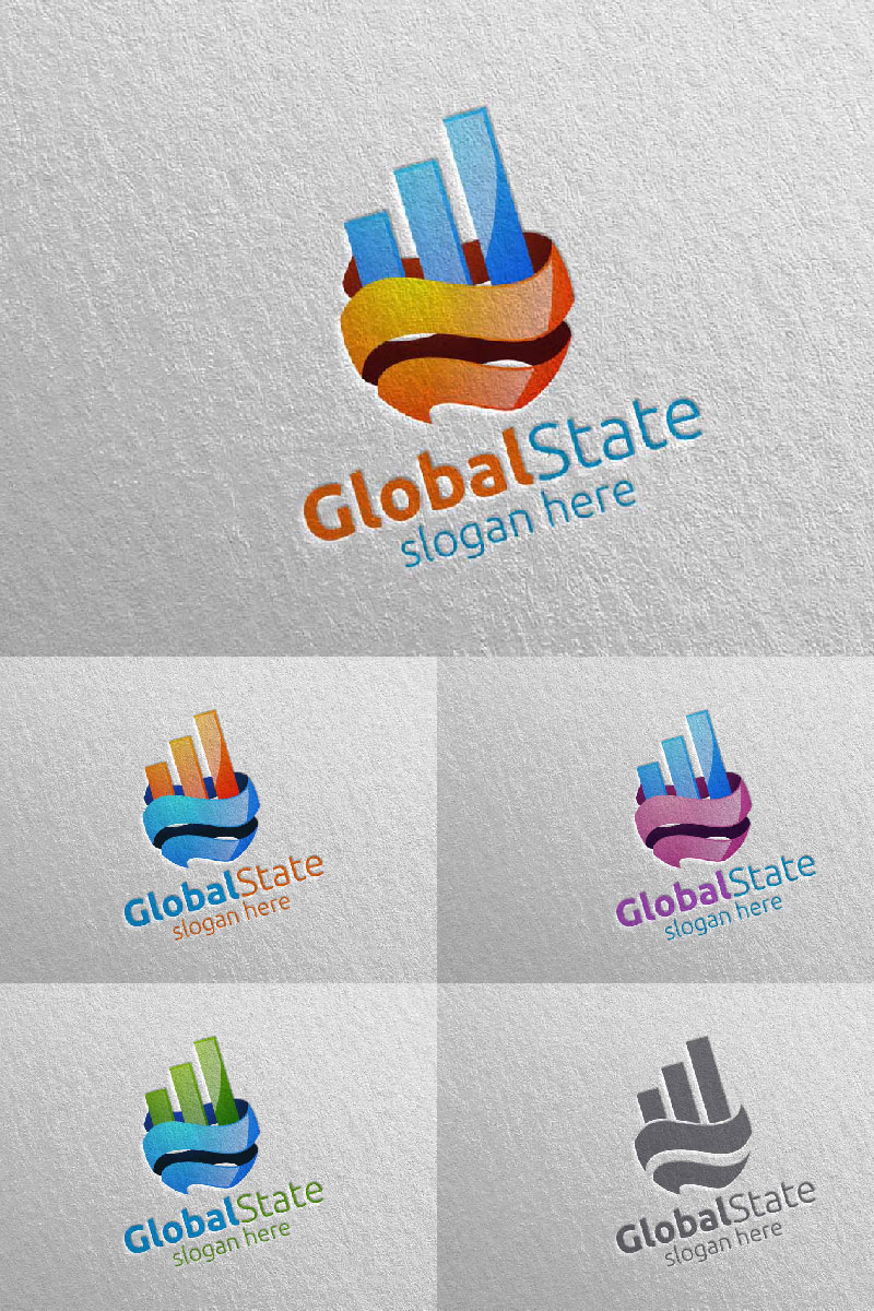 Global Marketing Financial Advisor Design 44 Logo Template
