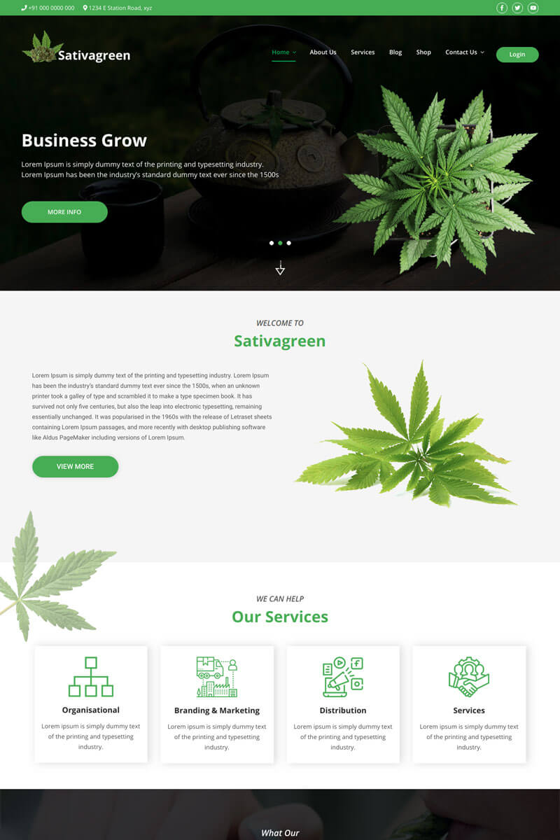 Sativagreen - Marijuana Medical WordPress Theme