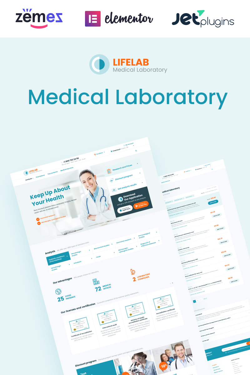 LifeLab - Medical Laboratory WordPress Theme