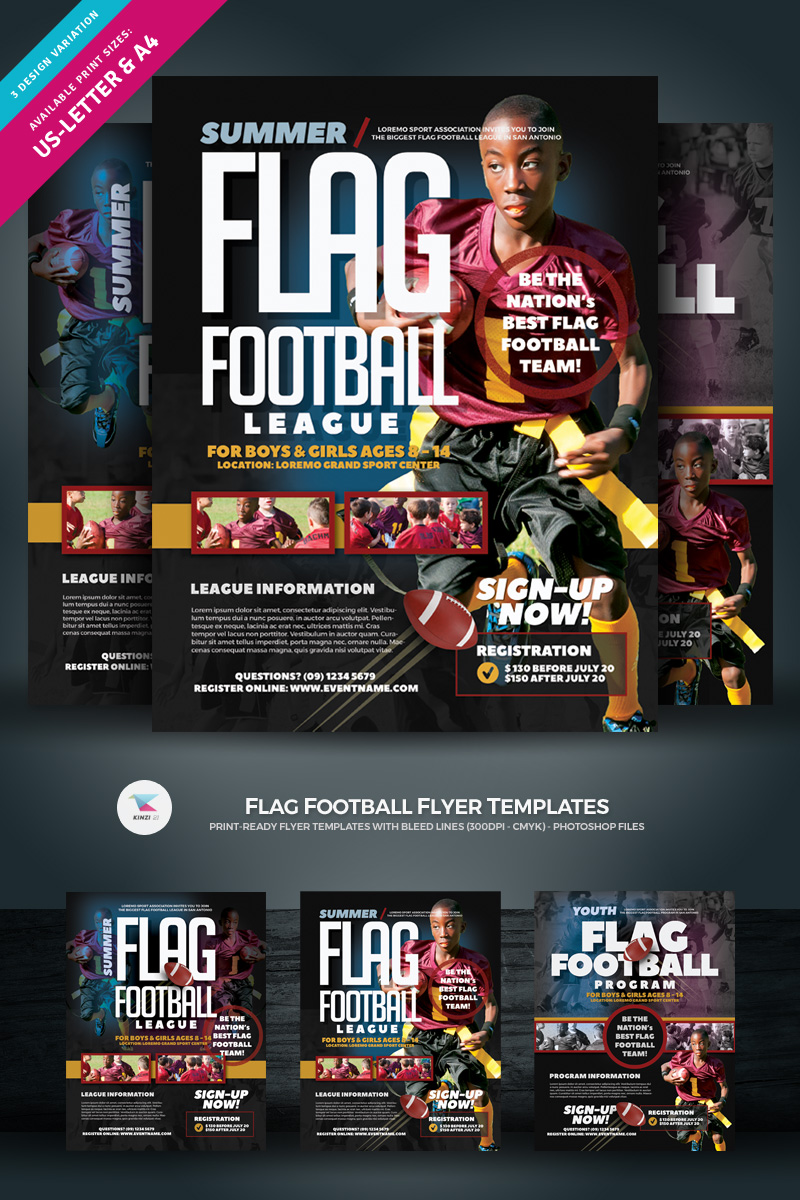 Flag Football Flyer - Corporate Identity Template