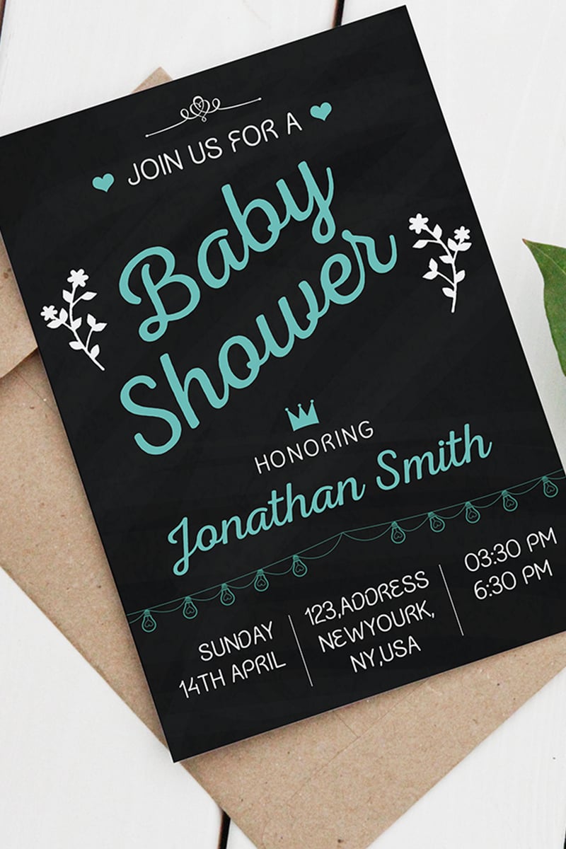 Chalkboard Shower Invitation - Corporate Identity Template