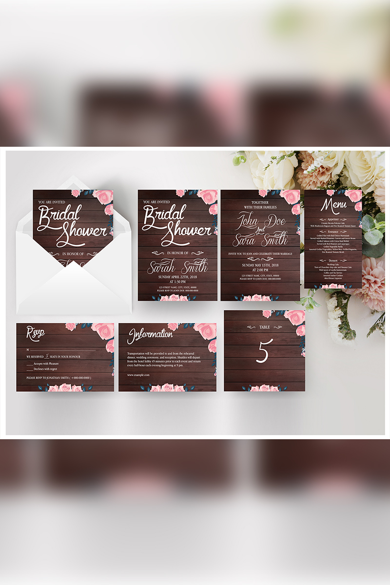 Rustic Wooden Wedding Suite - Corporate Identity Template