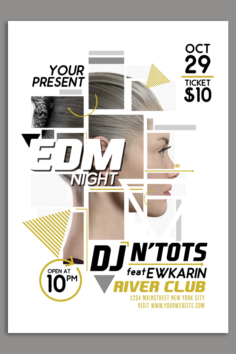 EDM Night Party Flyer - Corporate Identity Template