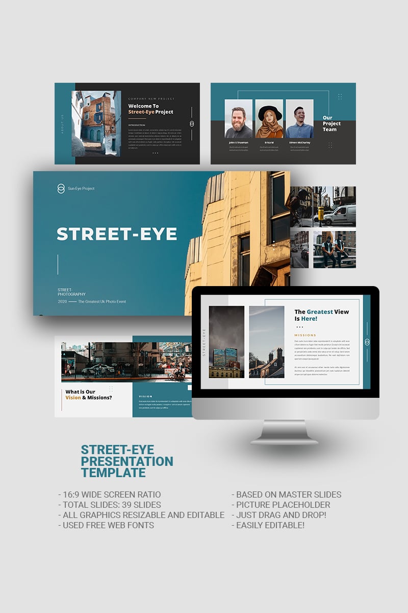 Street Eye - Photography and Creative Business PowerPoint template