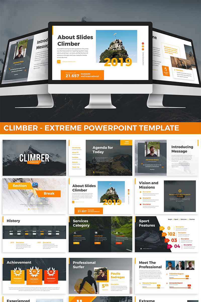 Climber - Extreme PowerPoint template