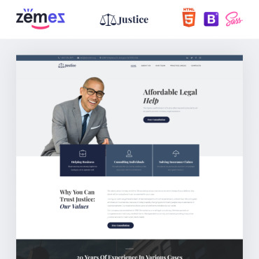 Attorney Justice Landing Page Templates 97285