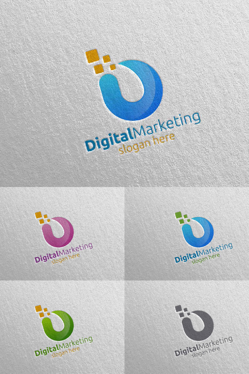 Digital Marketing Financial Advisor Design 52 Logo Template