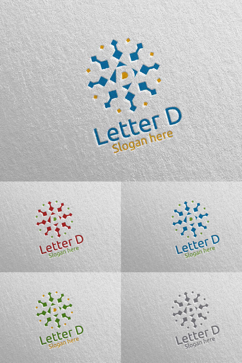 Letter D for Digital Marketing Financial 66 Logo Template