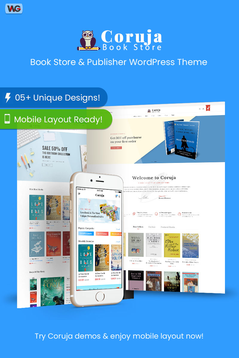 Coruja - Book Store and Publisher WooCommerce WordPress Theme