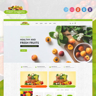 Organic Vegetable OpenCart Templates 97396