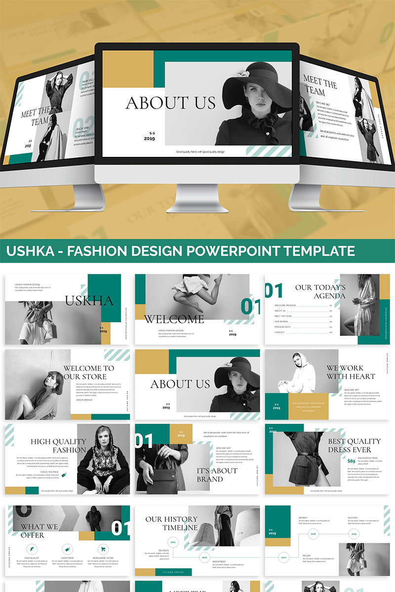 Ushka - Fashion Design PowerPoint template