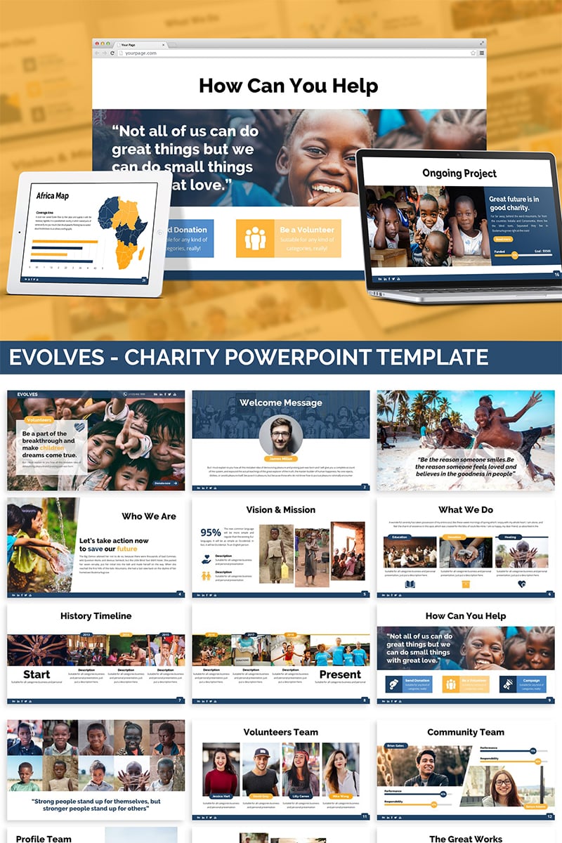 Evolves - Charity PowerPoint template