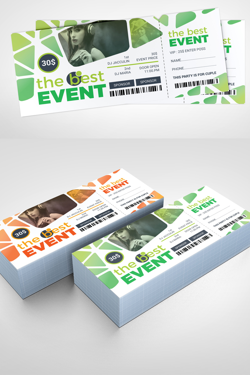 Event Ticket for party - Corporate Identity Template