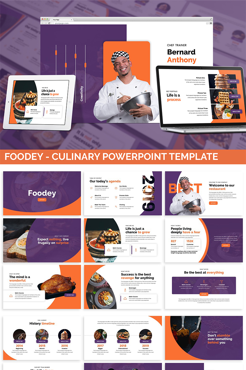 Foodey - Culinary PowerPoint template