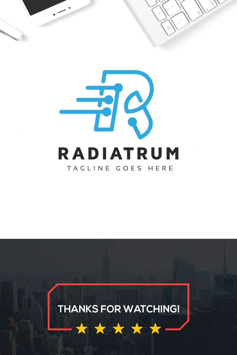 Radiatrum R Letter Logo Template