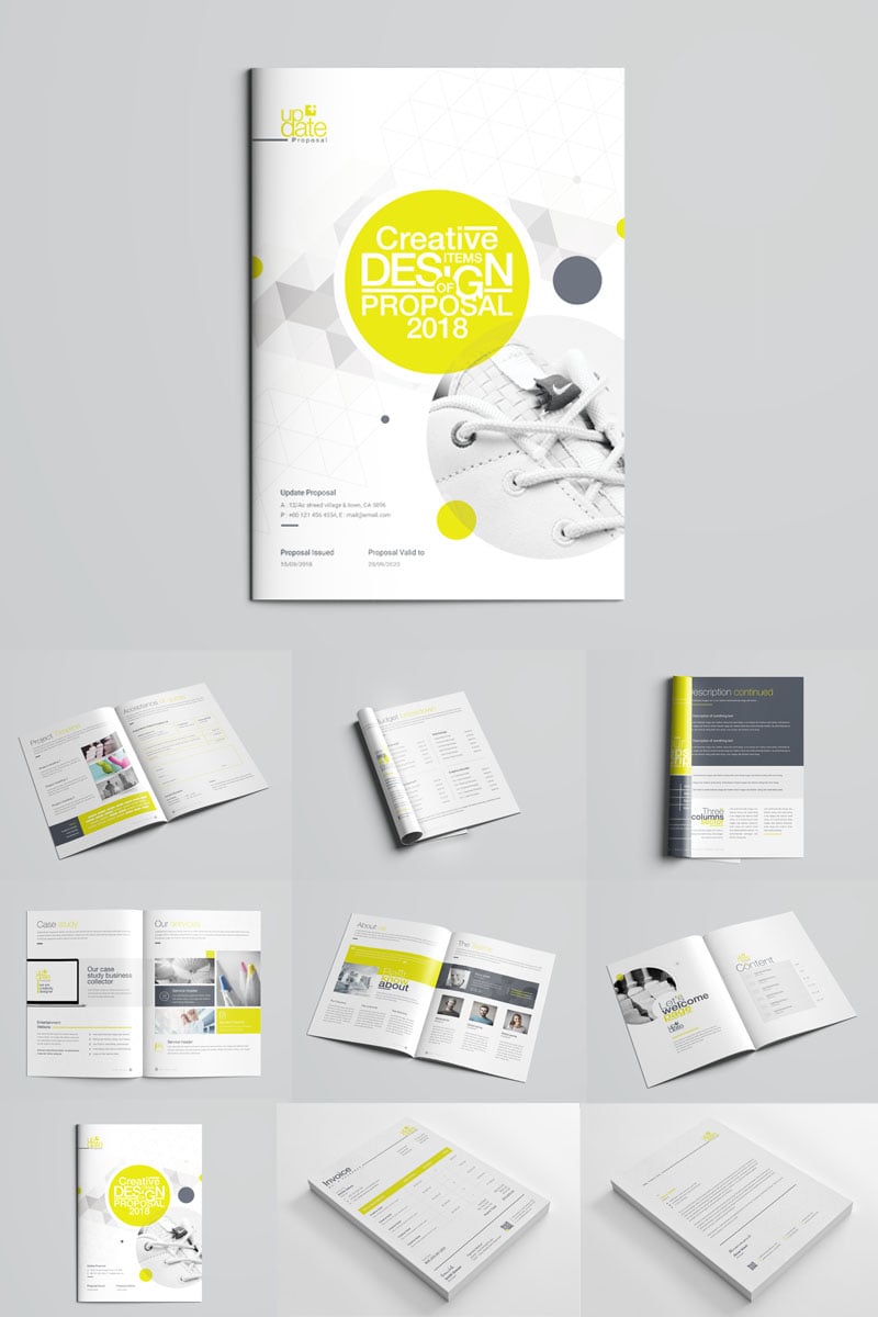Yellow Color Business Proposal Template - Yellow and White Theme