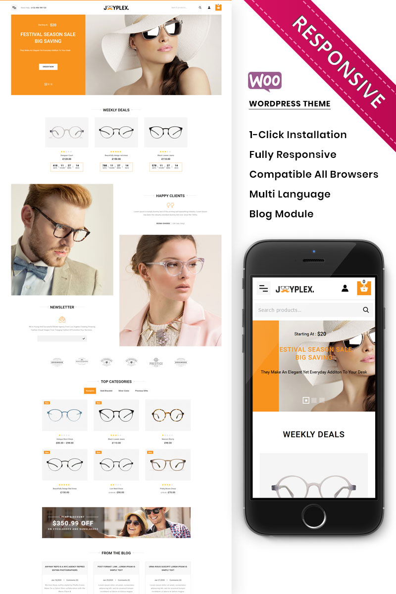 Joyplex - The Eye Glasses Store WooCommerce Theme