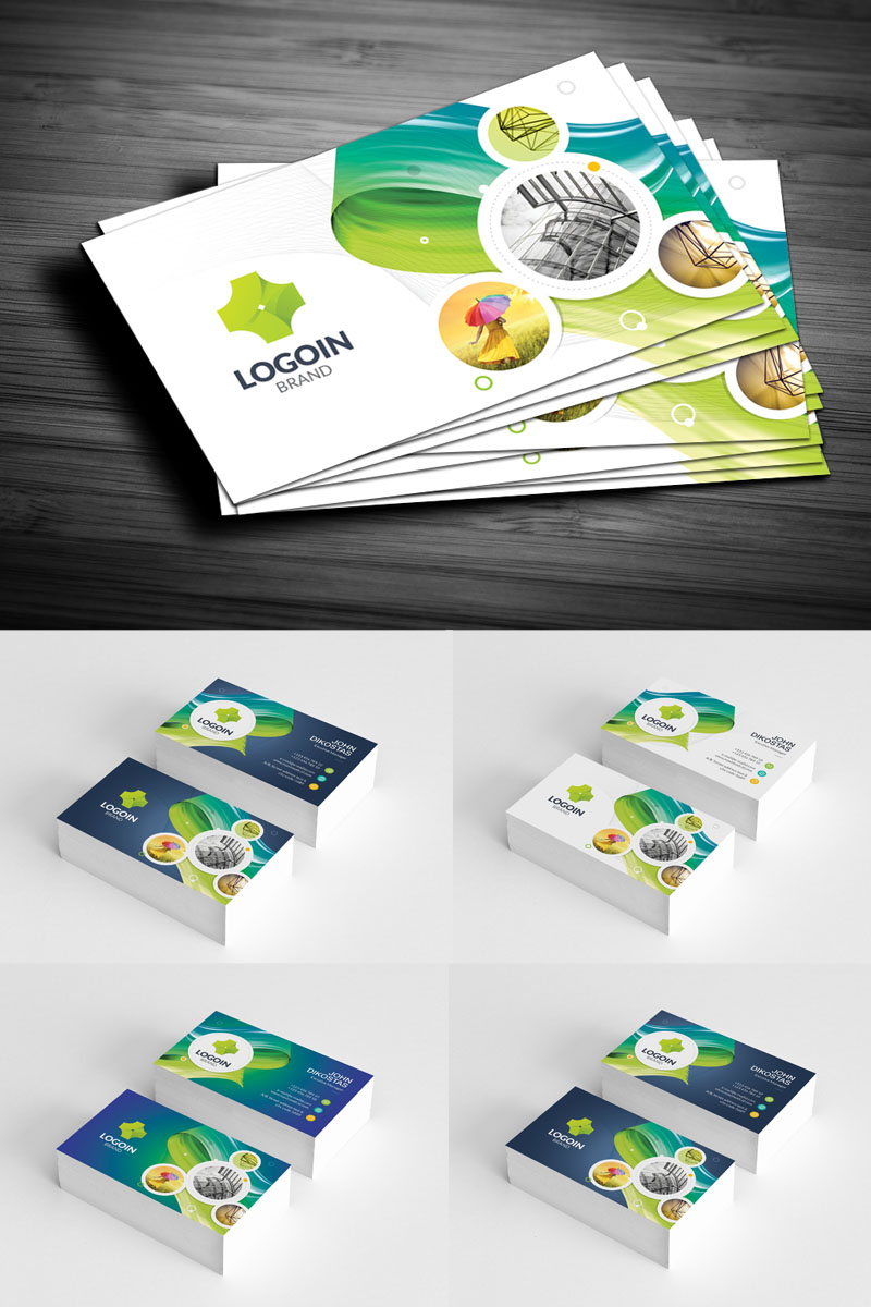 Green Color Business Card - Corporate Identity Template