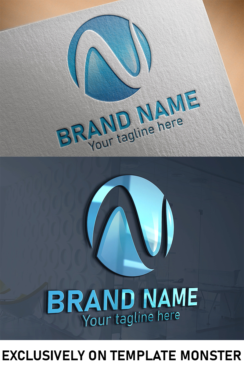 N Letter Design Logo Template