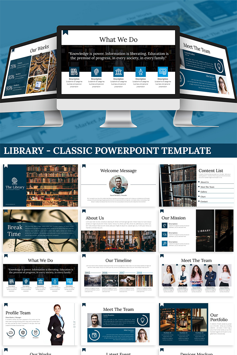 Library - Classic PowerPoint template