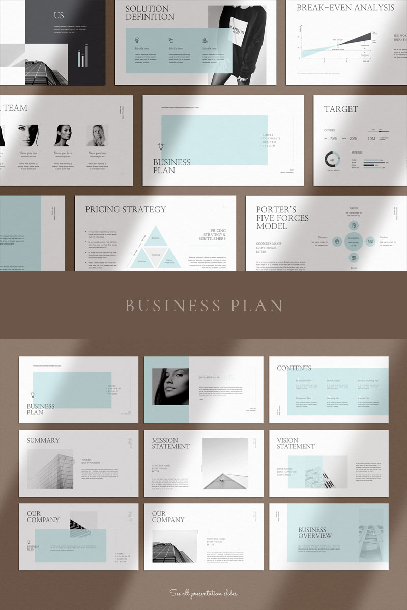 Clean & Clear Business Plan - Keynote template