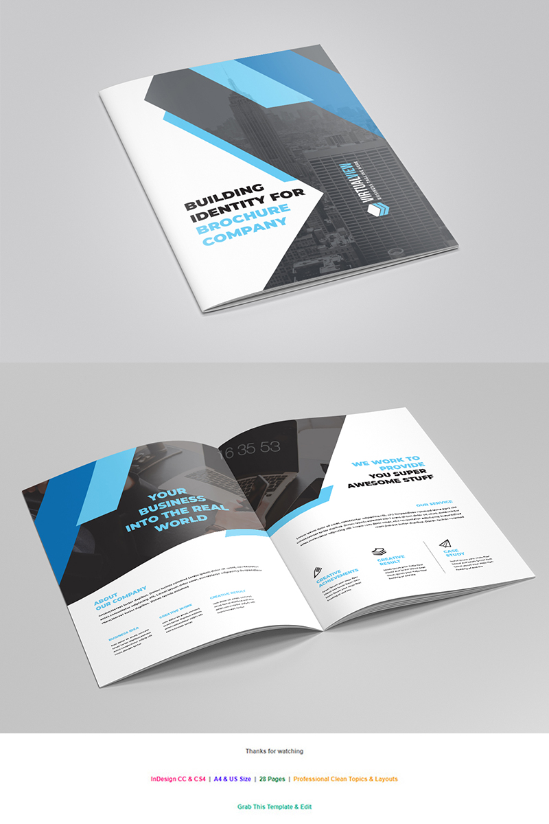 Business Bi-fold Brochure Design - Corporate Identity Template