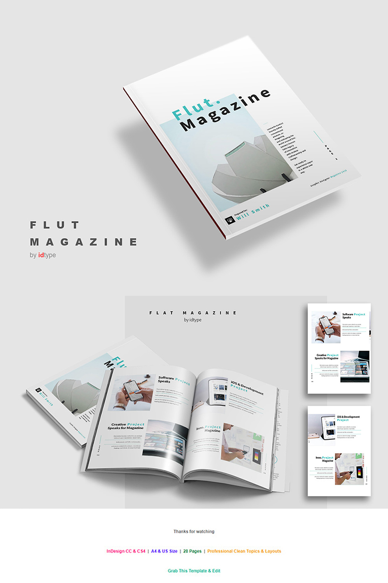 Flat Magazine Brochure - Corporate Identity Template