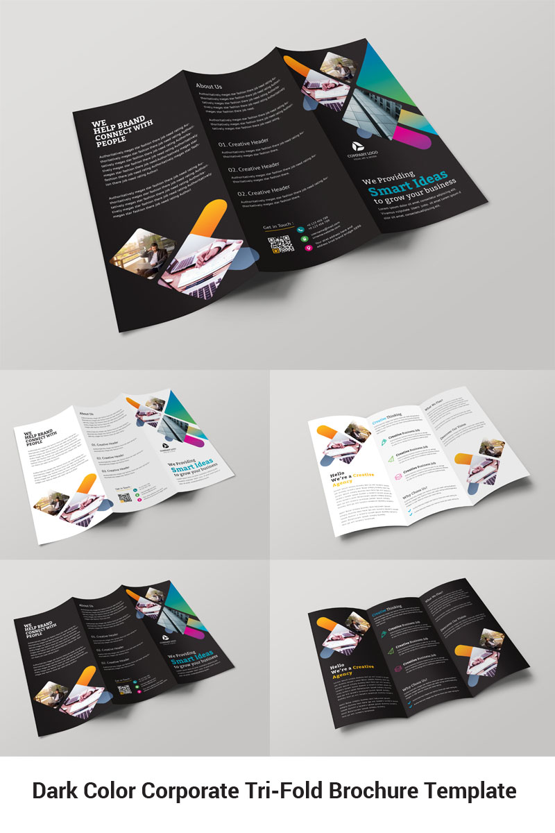 Dark Color  Tri-Fold Brochure - Corporate Identity Template