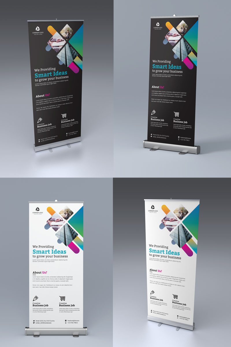 Dark Color  Roll Up - Corporate Identity Template