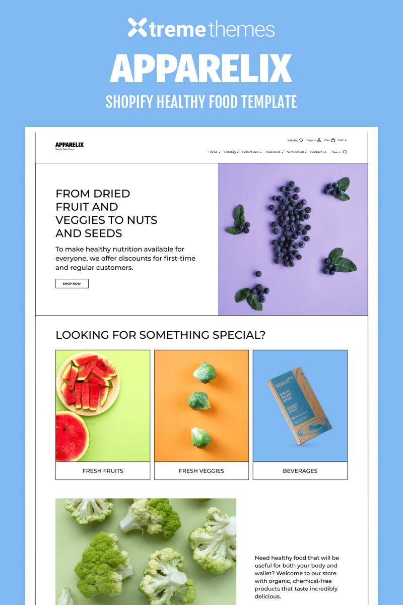 Apparelix Healthy Food eCommerce Template Shopify Theme