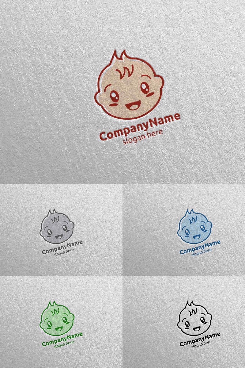 Cute Baby Smile Logo Template