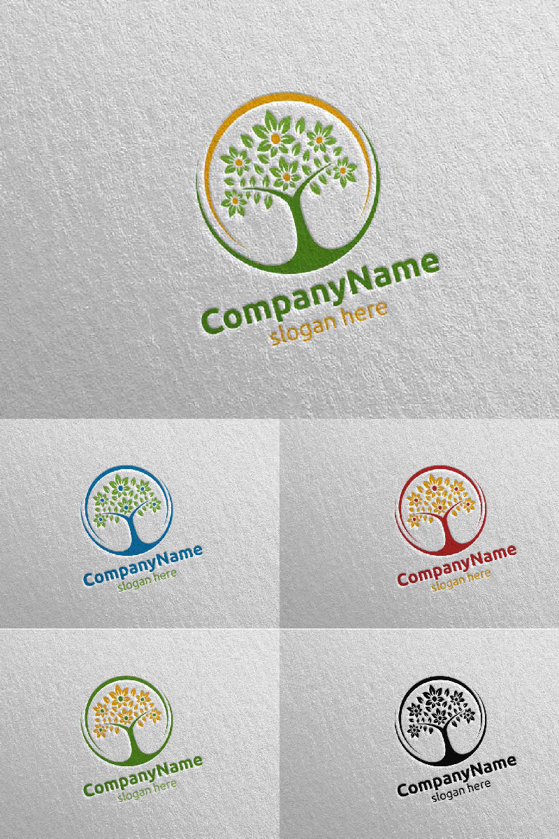 Tree Digital Financial Investment Logo Template