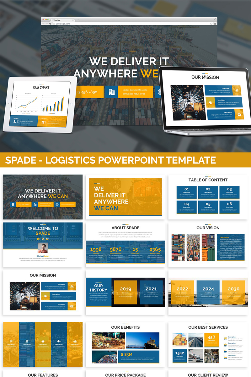 Spade - Logistics PowerPoint template